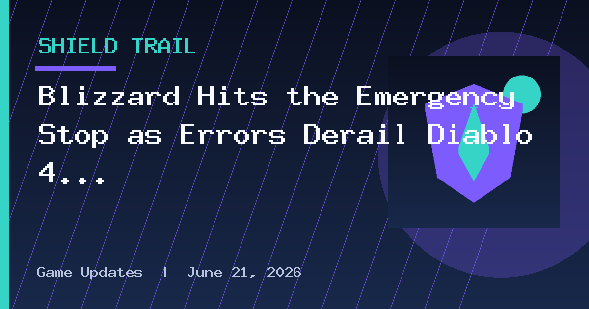 Blizzard Hits the Emergency Stop as Errors Derail Diablo 4 Anniversary Party